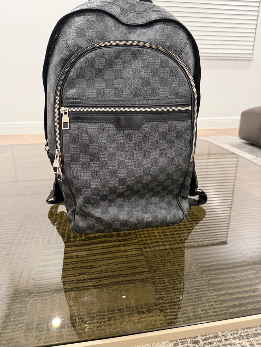 Louis Vuitton Graphite Damier Check Backpack in Dark Gray